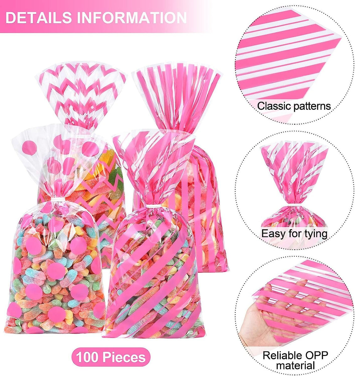 100Pcs Organza Cadeau Bonbon Transparent Sacs Bijouterie Pochette Mariage Fête