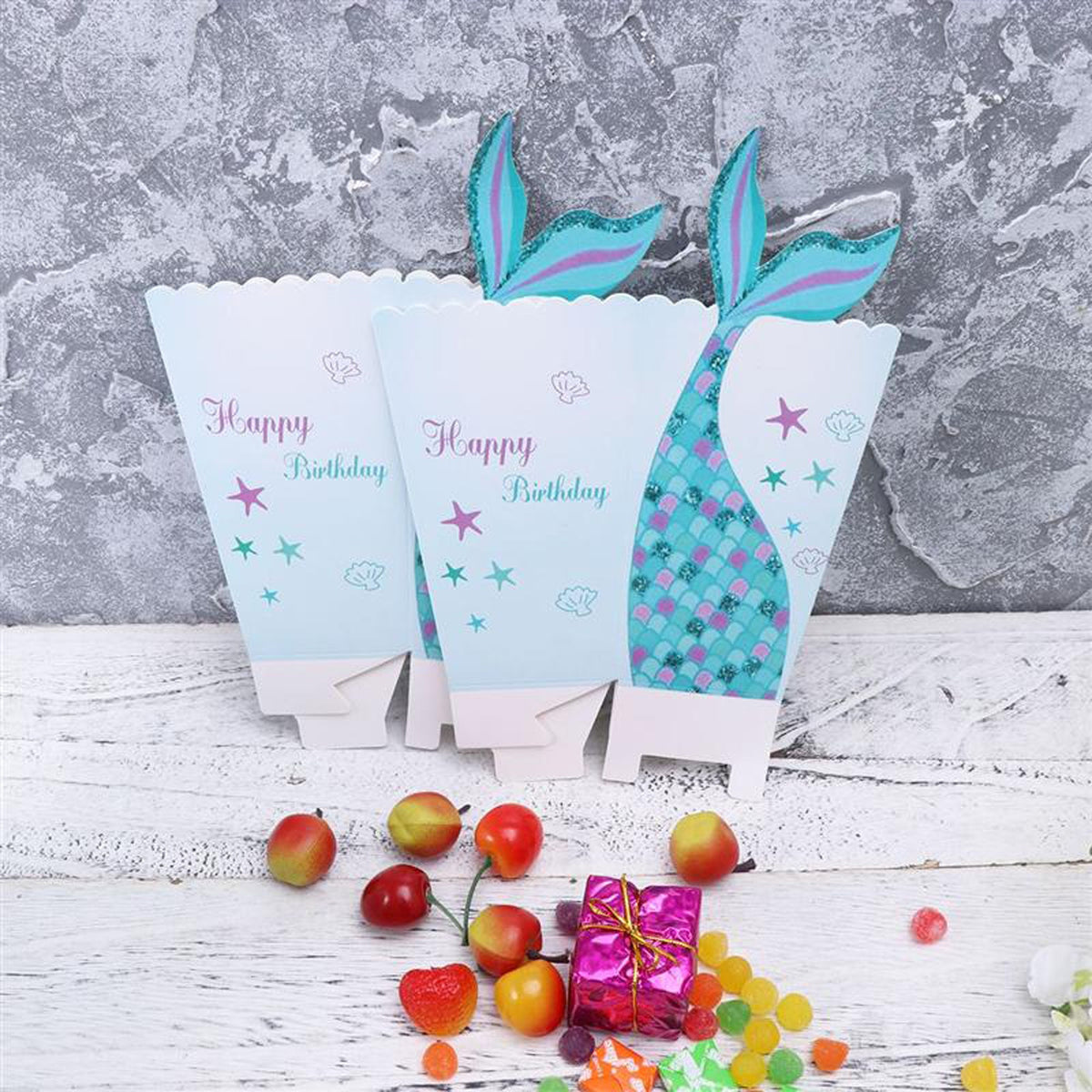 Magical Mermaid Tail Party Boxes for Treats, Popcorn, Favours, Party B ...